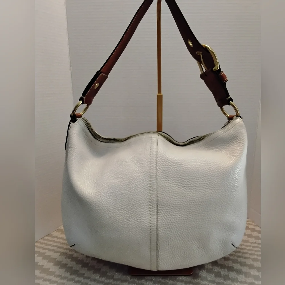 Coach Hobo Cream Pebbled Milled Cowhide Leather Satchel. - Picture 1 of 6